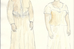 Rendering for Mrs. Chadwick and a Prostitute, played by Carlyn Blout.